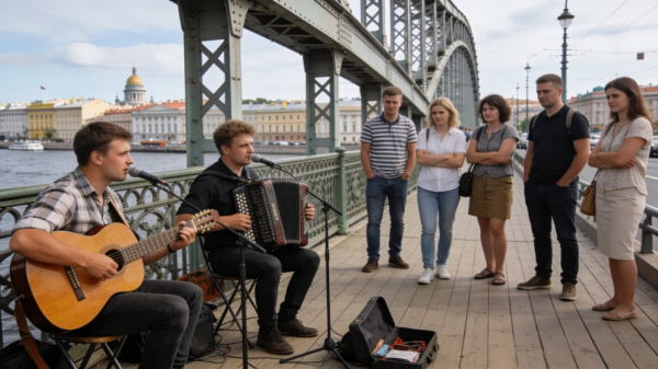 Музыканты выступают на мостах Петербурга в рамках фестиваля Музыканты выступают на мостах Петербурга в рамках фестиваля